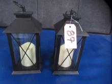 PAIR OF CANDLE LANTERNS  12 T
