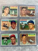 1956 Topps Baseball 6 Card Lot - Nice