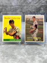 Rocky Colavito Topps 1957 RC #212 and 1958 #368 Nice Cards
