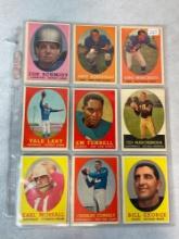 1958 Topps FB Lot (9) Stars and (8) Team Cards -EX