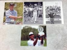 (4) Signed Golf Photos - Gary Player, Roger Maltbie (1st Memorial Winner), ViJay Singh & Tom Lehman