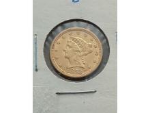 1853 $2.50 LIBERTY HEAD GOLD PIECE AU+