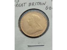 1893 GREAT BRITAIN GOLD 1 SOVEREIGN UNC