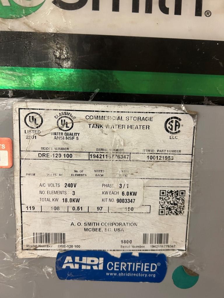 AO Smith Electric Water Heater