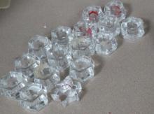 Lot of 16 Clear Glass Candle Holders