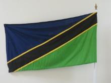 Flag of Tanzania with Pole & Base