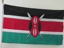 Flag of Kenya with Pole & Base