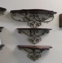 Metal & Wood Shelves, 18" & 24" Lot of 3