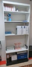 white steel shelving unit 85" h x 36" w x 15" d