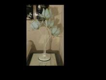 Vintage 70's Lotus glass table lamps and matching floor lamp