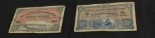 Money Deutsch-Ostafrikanische bank, 1pc 1905 5, 1pc 1903 10