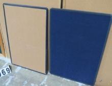 Set of 2- 1 Felt Board & 1 Bulletin Board, 2'x3'