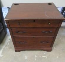 Dark Wood 2 Drawer Vertical File Cabinet