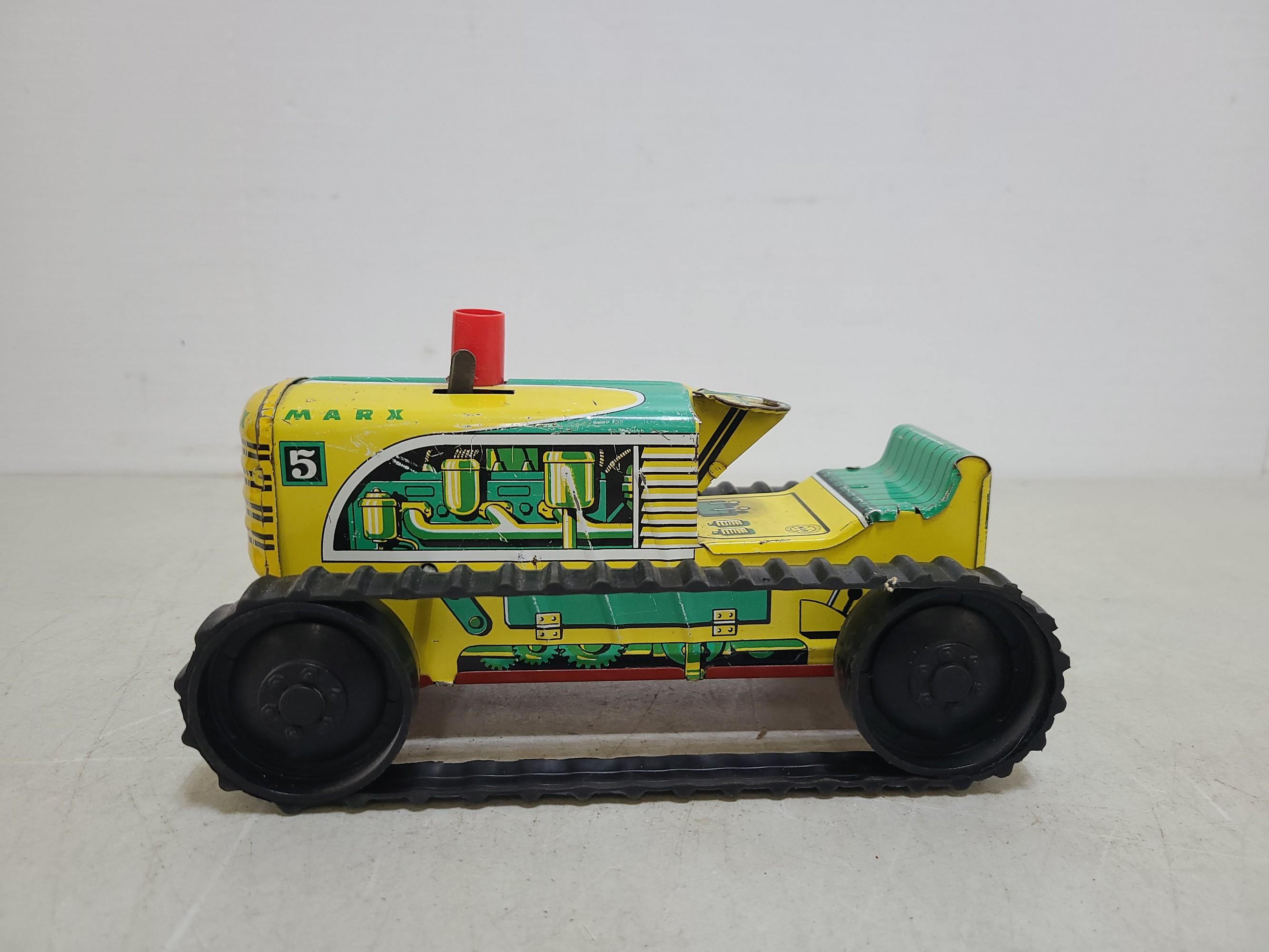 2 Marx Wind Up Tin Toy Tractors