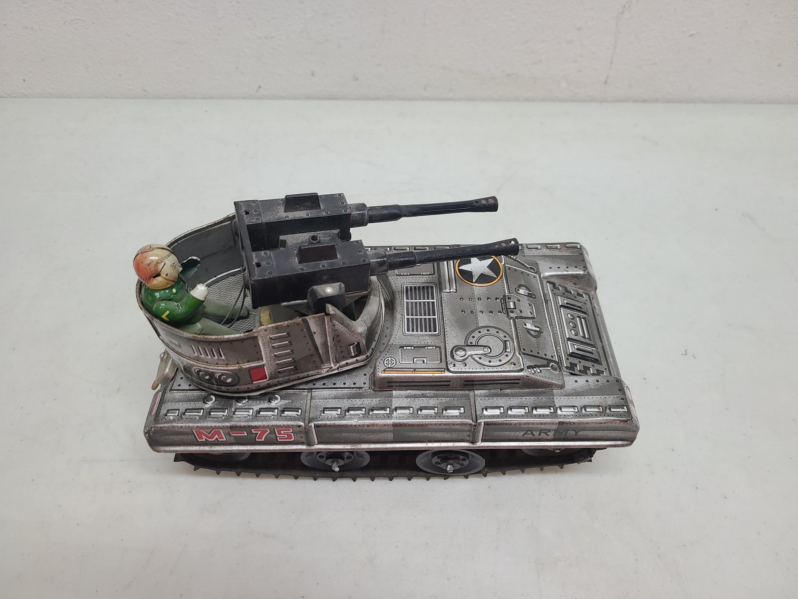 Cragstan M-75 Anti-Aircraft Battery Op Tin Toy