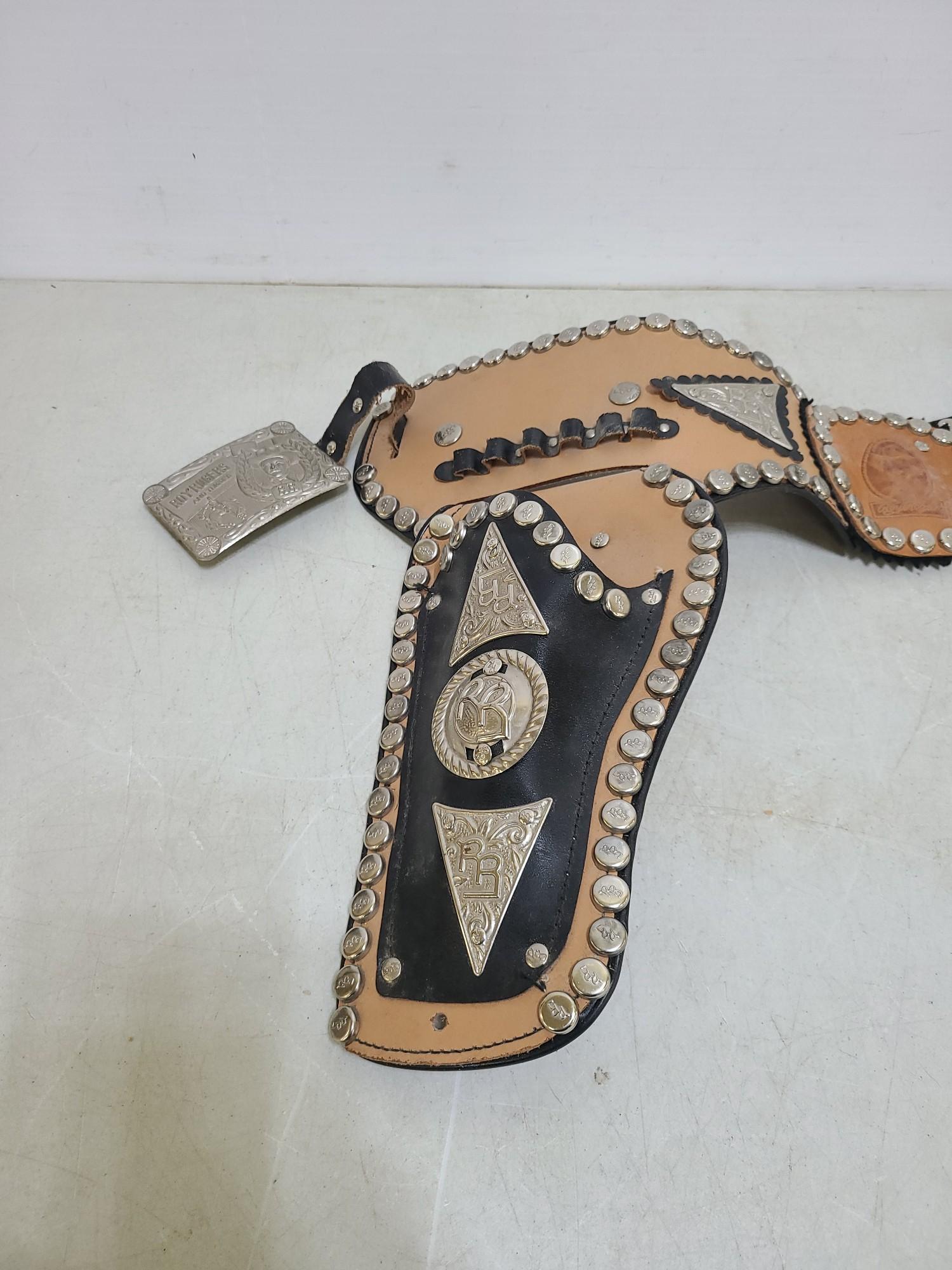 Roy Rogers Leather Holster and Toy Cap Guns