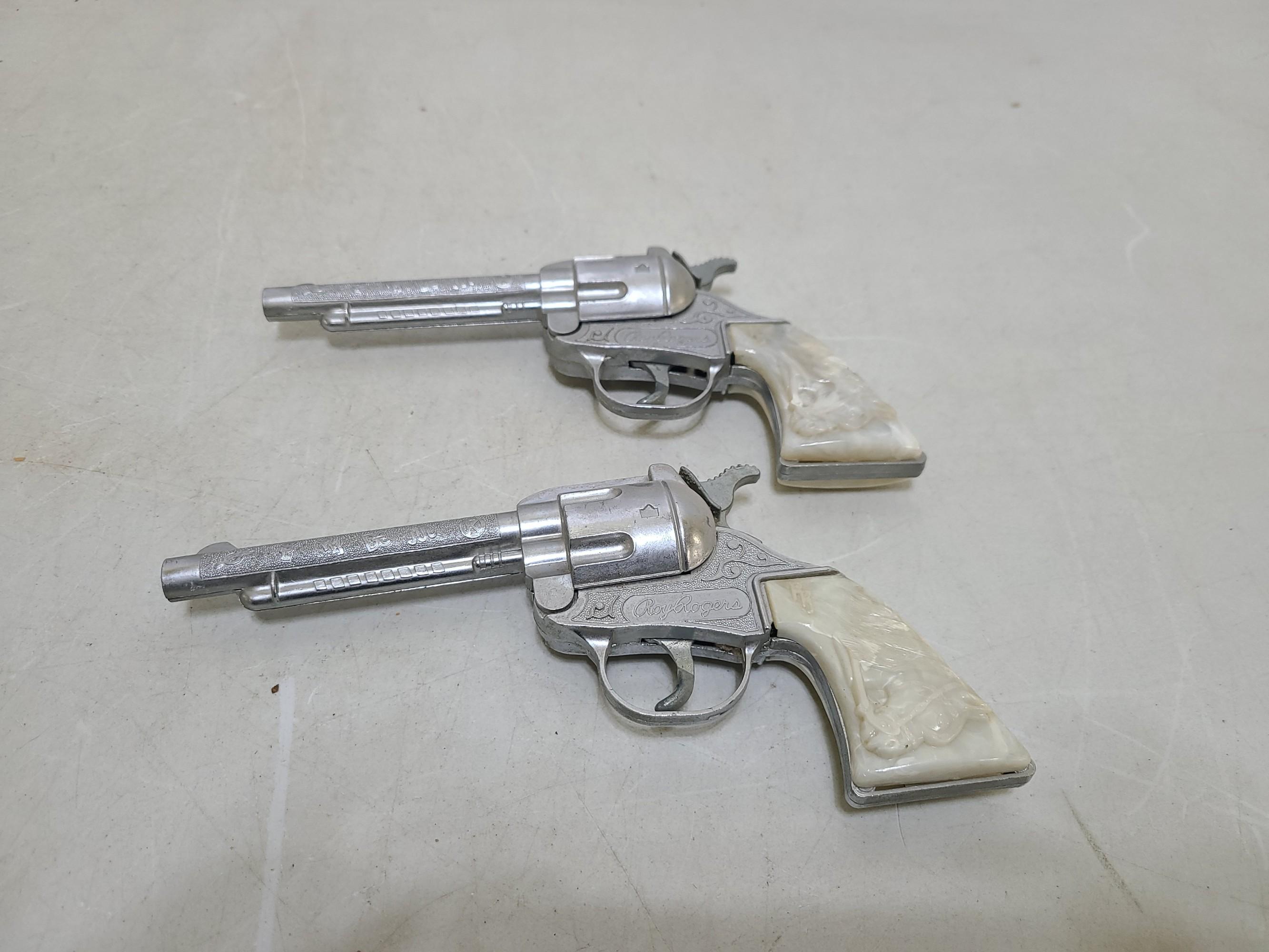 Roy Rogers Leather Holster and Toy Cap Guns