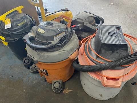 Lot Of Four Various Wet And Dry Shop Vacuums