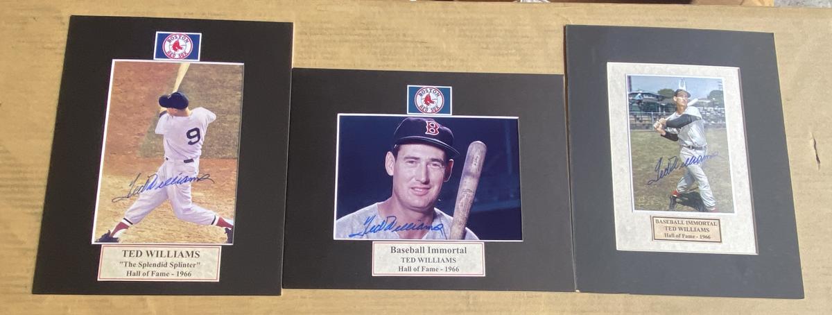 Variety of Ted Williams “The Splendid Splinter “ 8” x 10” Signed Photos These items are signed but n