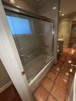 (2) Piece Glass Shower Doors with Trac, 58" X 58"