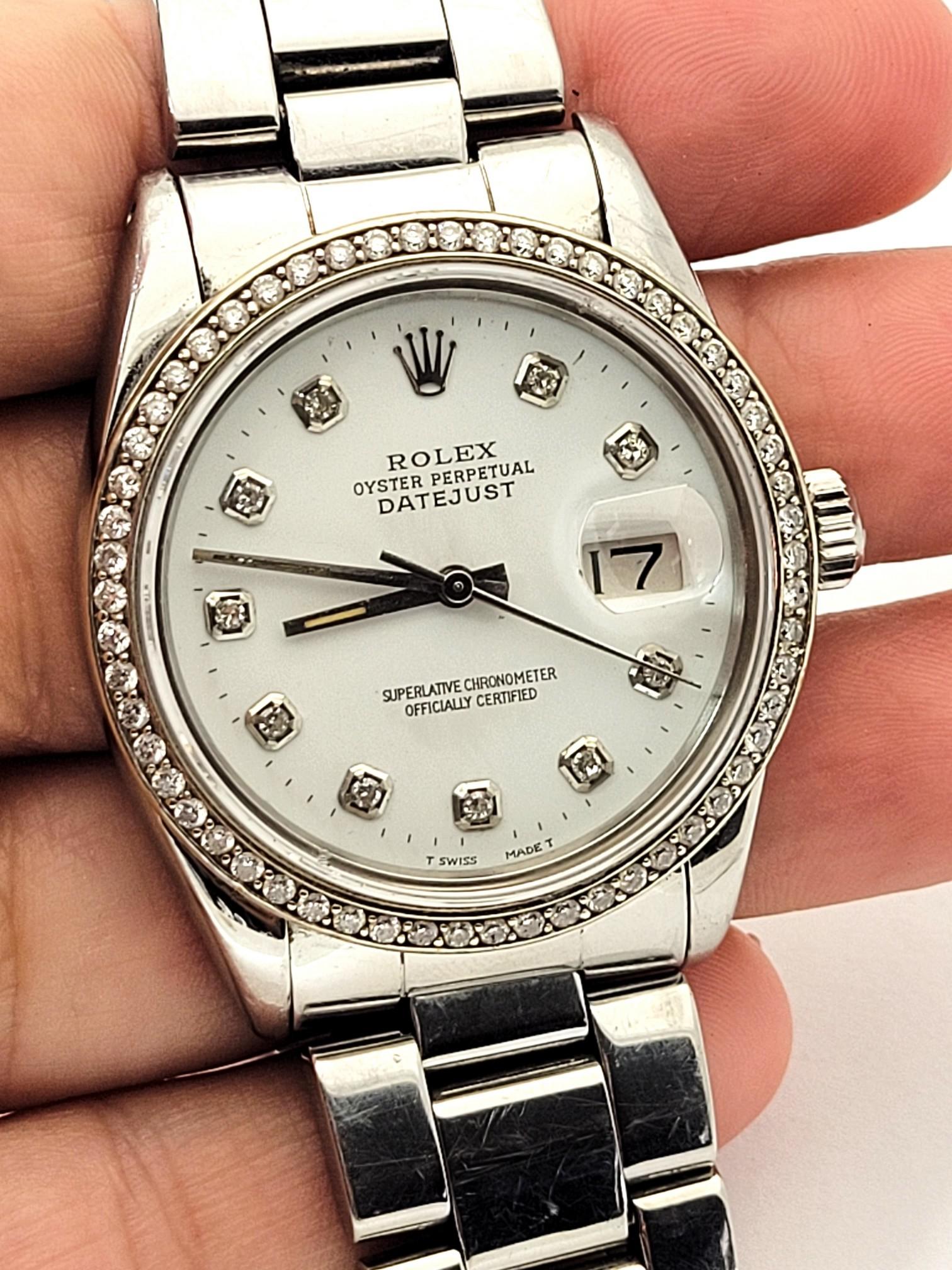 Mens ROLEX Datejust Diamond Dial & Bezel Oyster Band 36mm Watch