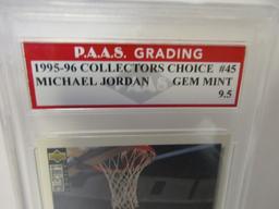 Michael Jordan Bulls 1995-96 Collectors Choice #45 graded PAAS Gem Mint 9.5