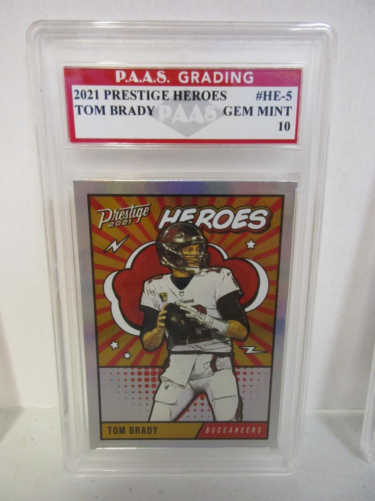 Tom Brady Buccaneers 2021 Prestige Heroes #HE-5 graded PAAS Gem Mint 10