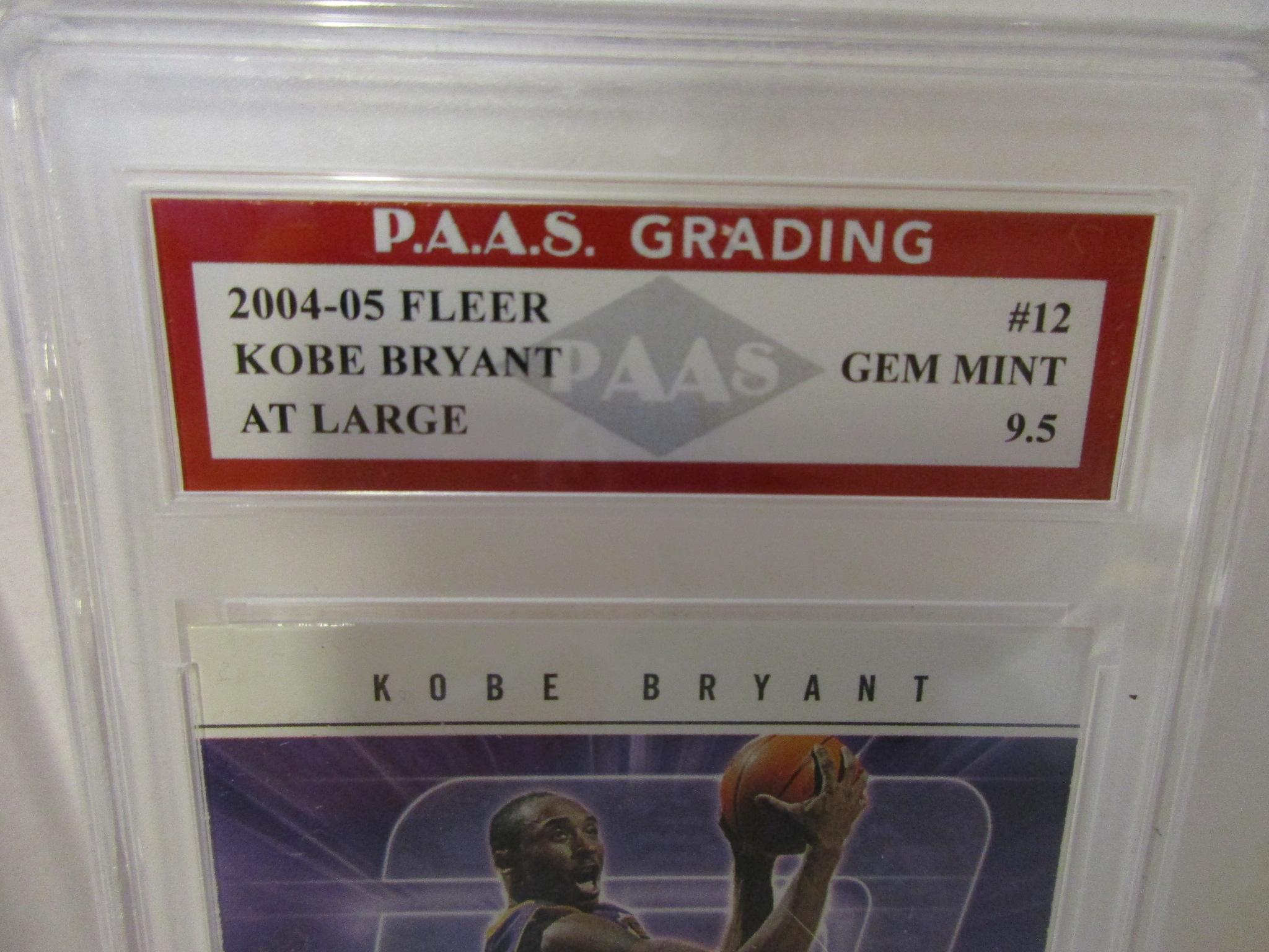 Kobe Bryant LA Lakers 2004-05 Fleer At Large #12 graded PAAS Gem Mint 9.5