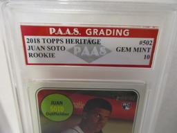 Juan Soto Nationals 2018 Topps Heritage ROOKIE #502 graded PAAS Gem Mint 10