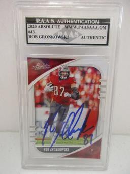 Rob Gronkowski of the Tampa Bay Buccaneers signed autographed slabbed sportscard PAAS Holo 775