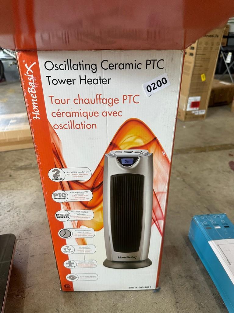 Homebasix Oscillating Ceramic Ptc Tower Heater (like new)