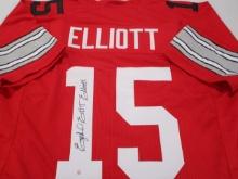 Ezekiel Elliott of the OSU Buckeyes signed autographed football jersey PAAS COA 868