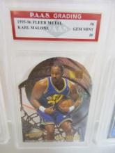Karl Malone Utah Jazz 1995-96 Fleer Metal #6 graded PAAS Gem Mint 10