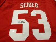 Moritz Seider of the Detroit Red Wings signed autographed hockey jersey PAAS COA 940