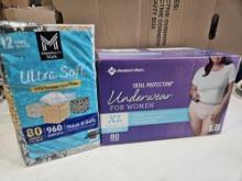 Members Mark Ultra Soft Tissues & Womens Adult Diapers
