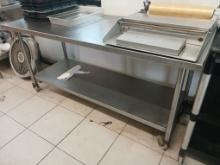 6' Stainless Steel Table W/ Casters & Stainless Steel Under Shelf / Work Top Table W/ Shelf. Please