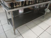 6' Stainless Steel Work Top Table W/ Stainless Steel Under Shelf - Please see pics for additional sp