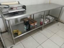 10' Stainless Steel Work Top Table W/ Stainless Steel Under Shelf - Please see pics for additional s