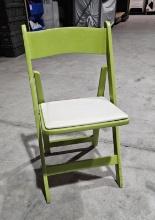 Chair Wood Folding Green W/ PadÂ 