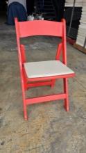 Chair Wood Folding Red W/ Pad