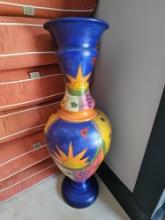 36" Hand Painted Vase