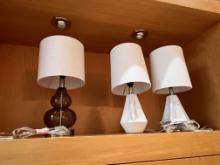 Lot: (3) Table Lamps, (1) Pair and (1) Misc
