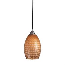 Elk Mulinello 1 Light Pendant in Satin Nickel with Cocoa Glass 517-1C