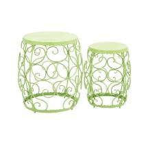 Contemporary and Modern Inspired Delightful Set Of 2 Metal Stool Home Decor