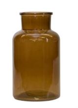 Melrose Glass Set Of 2 Vase With Brown Finish 82382DS