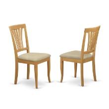 East West Furniture Avon Wood Set Of 2 Dining Chair With Oak Finish AVC-OAK-C