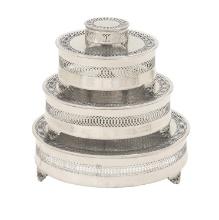 Contemporary and Modern Style Metal Cake Plate Set of 4 Home Decor 23944