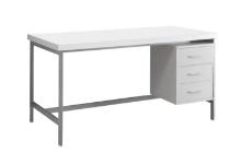 Monarch Contemporary Laminate Computer Desk With White And Grey Finish I 7046