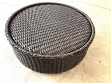 Dakota 38" Round Ottoman (W3215), Made of Heavy Duty Poly Resin and Powder Coated Aluminum Construct