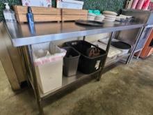 7' S/S Table with Undershelf (no contents)